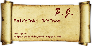 Palánki János névjegykártya